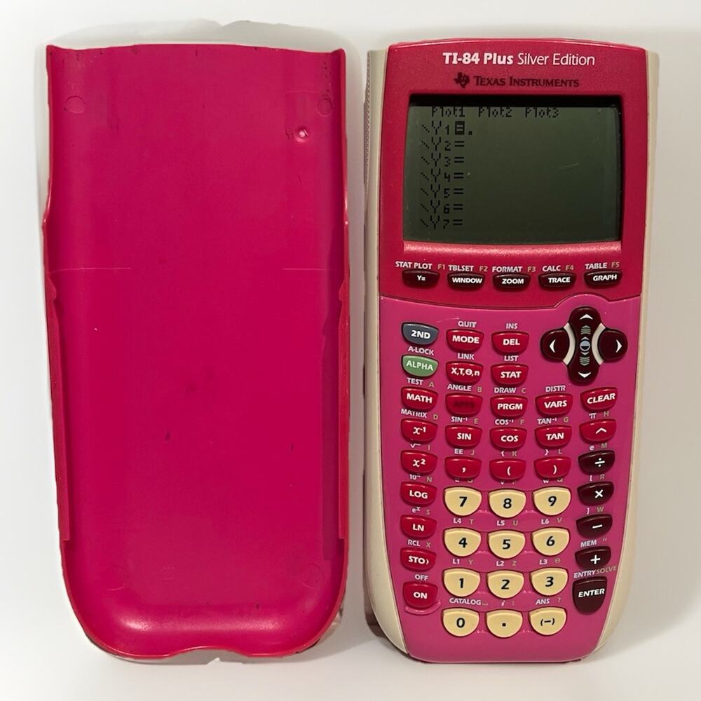 TI-84 Plus Silver Edition Calculator Pink w/ Slide Cover Tested Texas Instrument